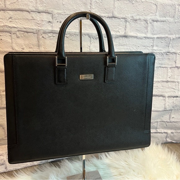 NEW ARRIVAL: Burberry Saffiano Leather Briefcase - Picture 1 of 13
